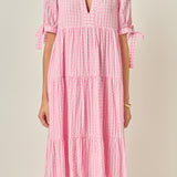 Gingham Tiered Midi Dress