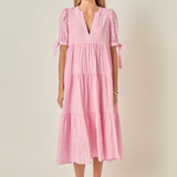 Gingham Tiered Midi Dress