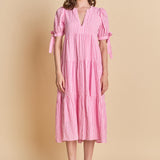 Gingham Tiered Midi Dress
