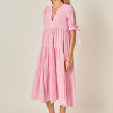 Gingham Tiered Midi Dress
