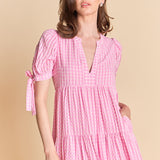 Gingham Tiered Midi Dress