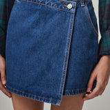 Denim Wrap Mini Skirt
