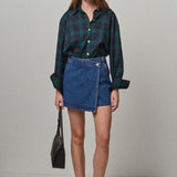 Denim Wrap Mini Skirt