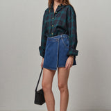 Denim Wrap Mini Skirt