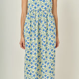 Ditsy Floral Scallop Detail Midi Dress