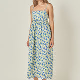 Ditsy Floral Scallop Detail Midi Dress