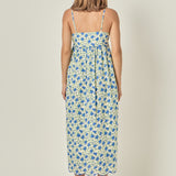 Ditsy Floral Scallop Detail Midi Dress