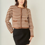 Striped Knit Jacket Cardigan
