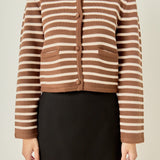 Striped Knit Jacket Cardigan