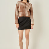 Striped Knit Jacket Cardigan