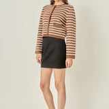 Striped Knit Jacket Cardigan