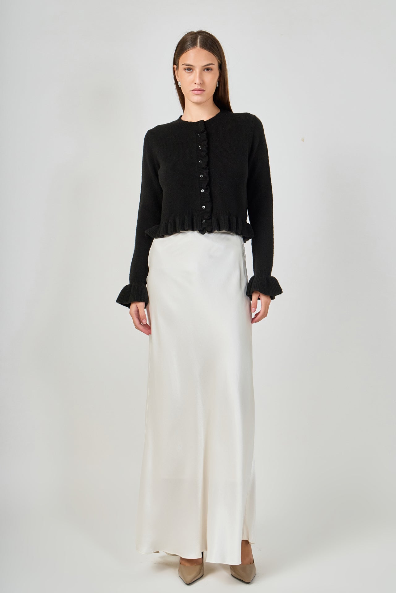 Long Sleeve Ruffled Cardigan