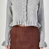 Long Sleeve Ruffled Cardigan
