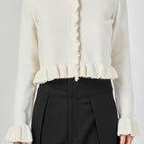 Long Sleeve Ruffled Cardigan