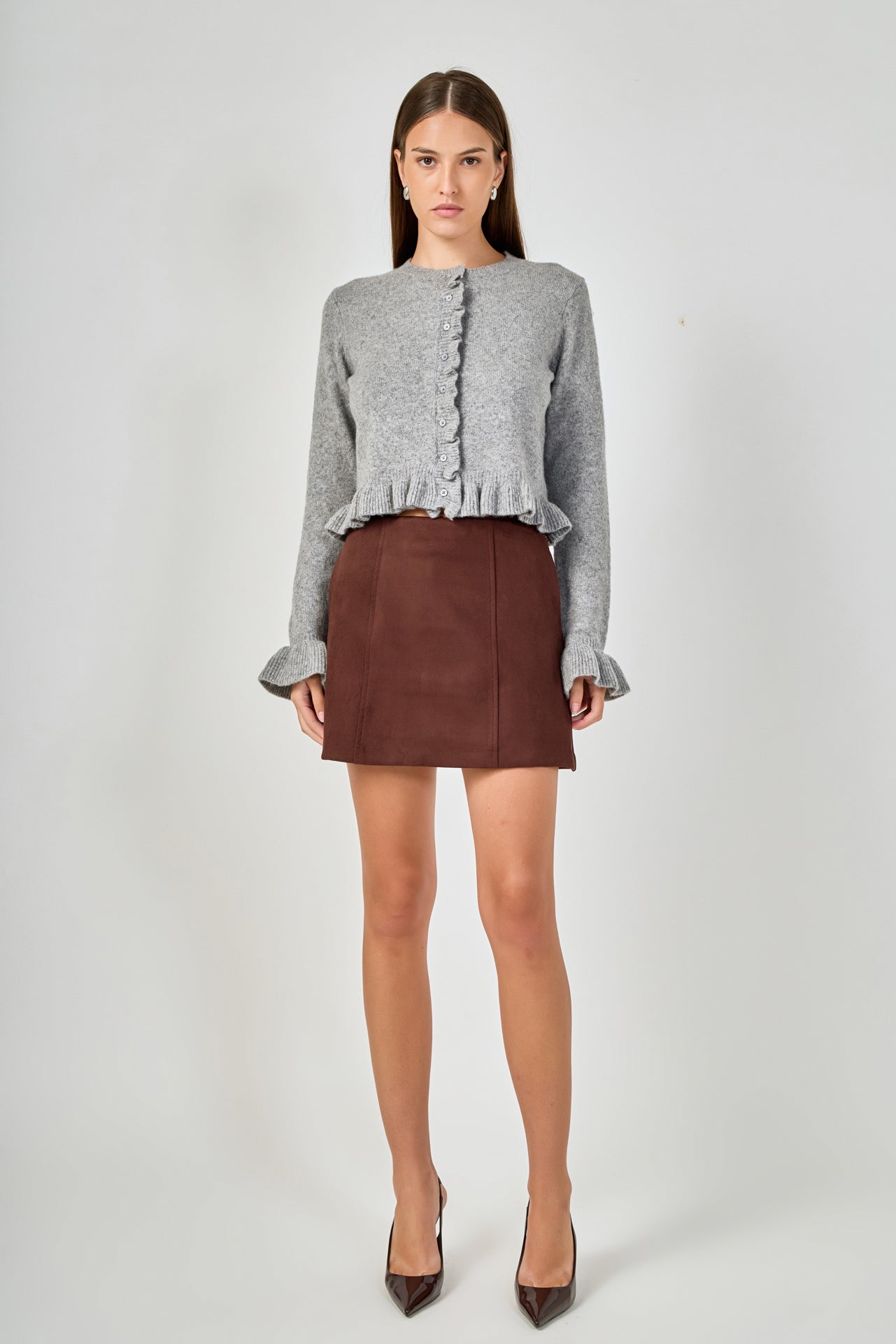 Long Sleeve Ruffled Cardigan
