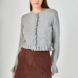 Long Sleeve Ruffled Cardigan