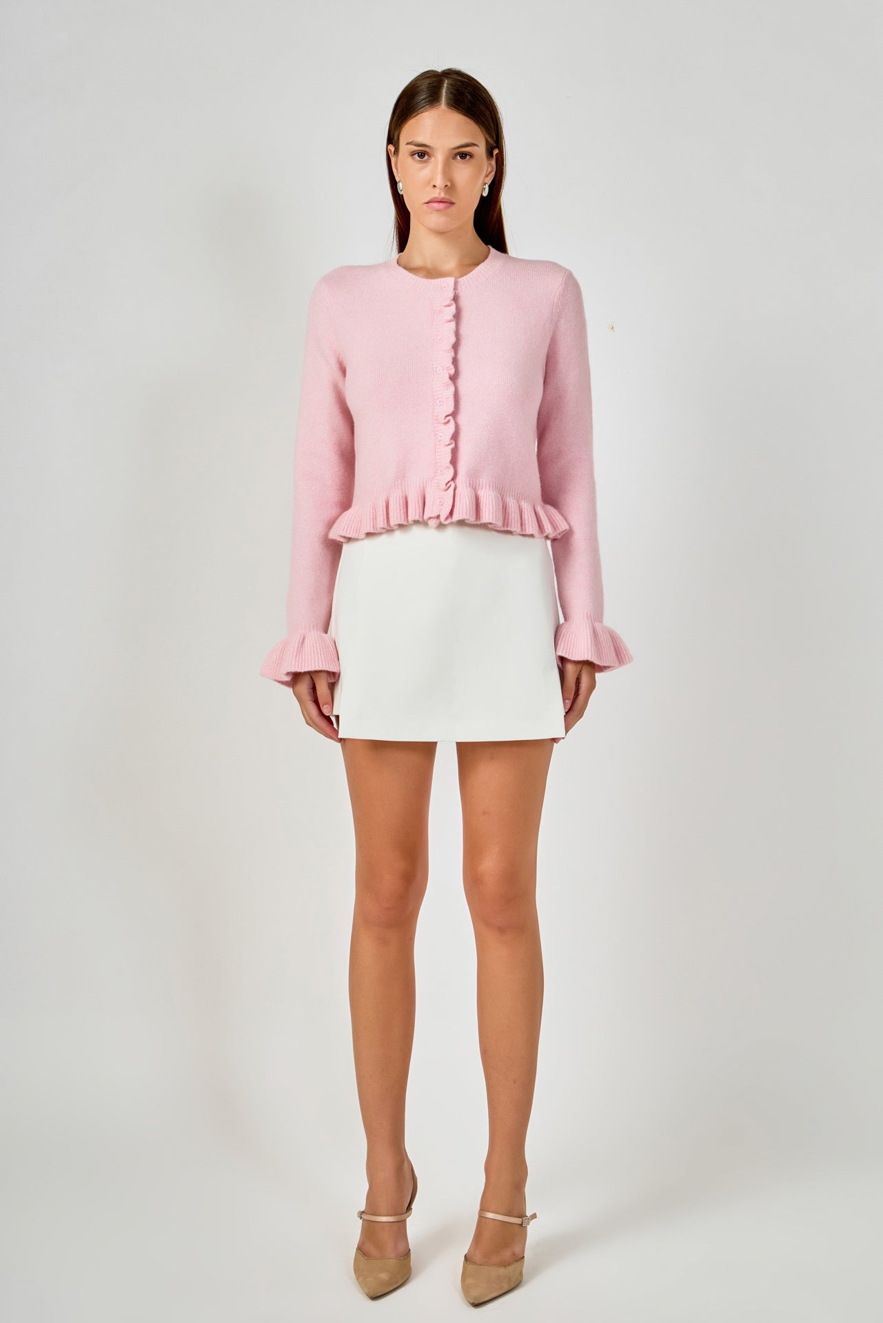 Long Sleeve Ruffled Cardigan