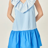Colorblock Ruffled Shift Dress