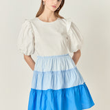 Colorblock Multi Tiered Ruffled Mini Dress- Sold Out