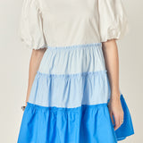 Colorblock Multi Tiered Ruffled Mini Dress- Sold Out