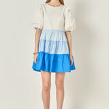 Colorblock Multi Tiered Ruffled Mini Dress- Sold Out