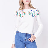 Floral Handmade Embroidery Sweater