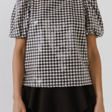 Sequins Gingham Top