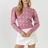 Floral Handmade Embroidery Long Sleeve Sweater