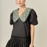 Floral Collar Detail Mini Dress