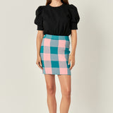 Gingham Mini Skirt