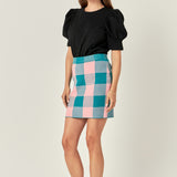Gingham Mini Skirt