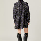 Floral Button Detail Mini Dress