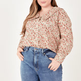 Floral Collar Detail Shirt