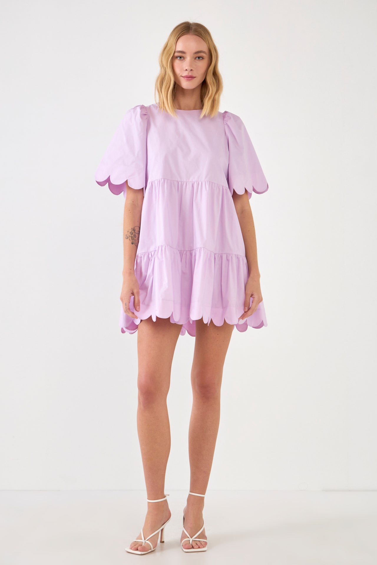 english factory scallop mini shift dress English Factory Scallop Mini Shift Dress