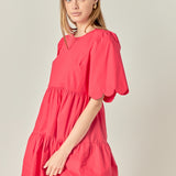 Scallop Detail Tiered Mini Dress