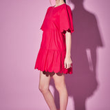 Scallop Detail Tiered Mini Dress