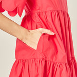 Scallop Detail Tiered Mini Dress