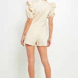 Puff sleeve with Stretched Romper