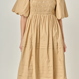 Scallop Detail Midi Dress