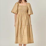 Scallop Detail Midi Dress