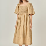 Scallop Detail Midi Dress