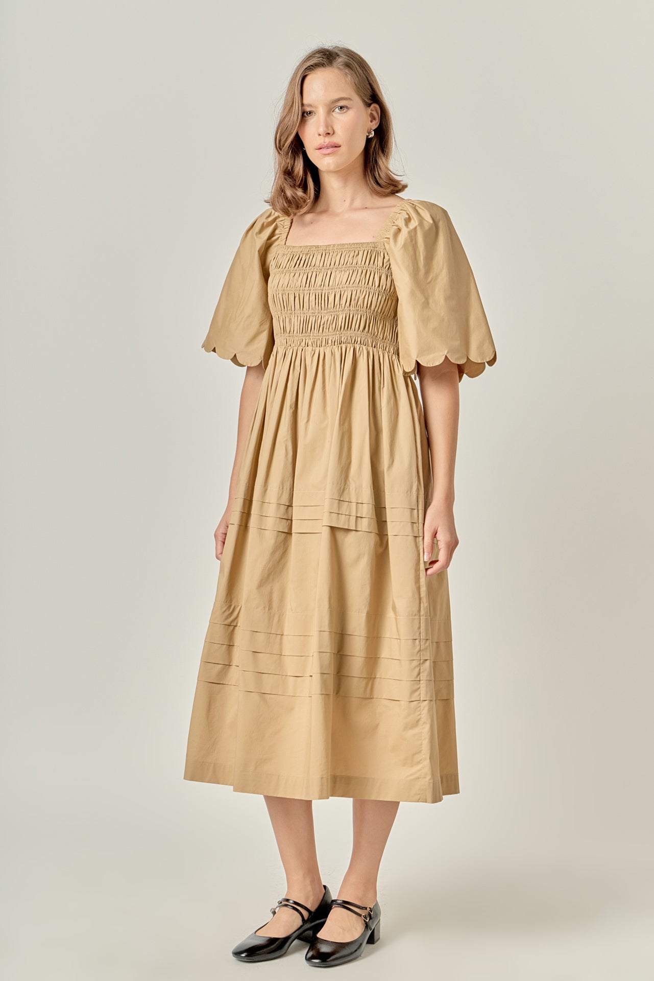 english factory square neck midi dress English Factory Sleeveless Square-Neck Gingham Midi Dress