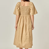 Scallop Detail Midi Dress