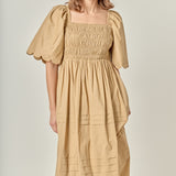 Scallop Detail Midi Dress