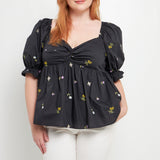 Multi Floral Embroidery Top