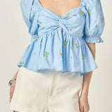 Multi Floral Embroidery Top