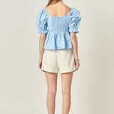 Multi Floral Embroidery Top