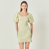 Floral Smocked Mini Dress