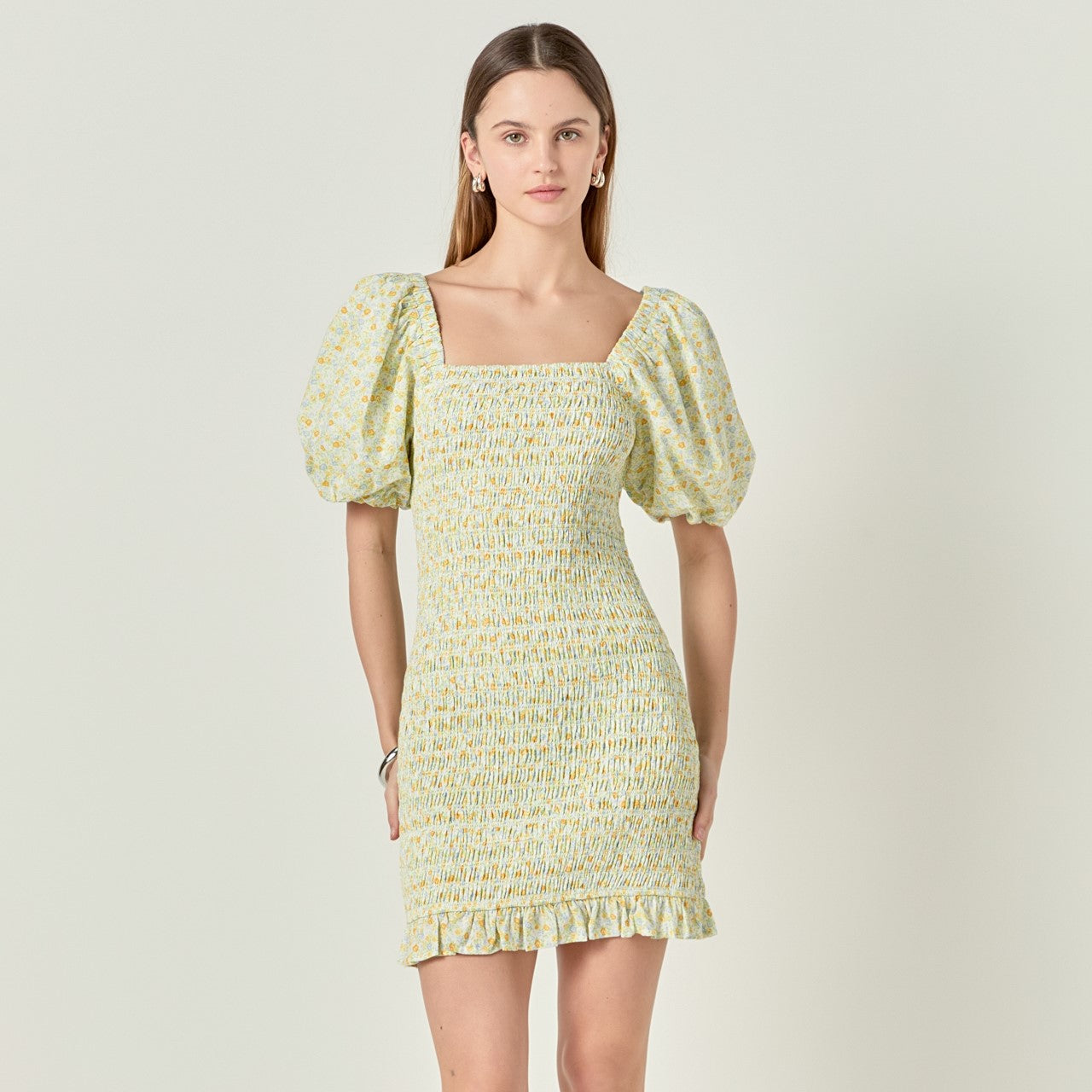 Floral Smocked Mini Dress