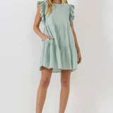 Ruffled Detail Mini Dress